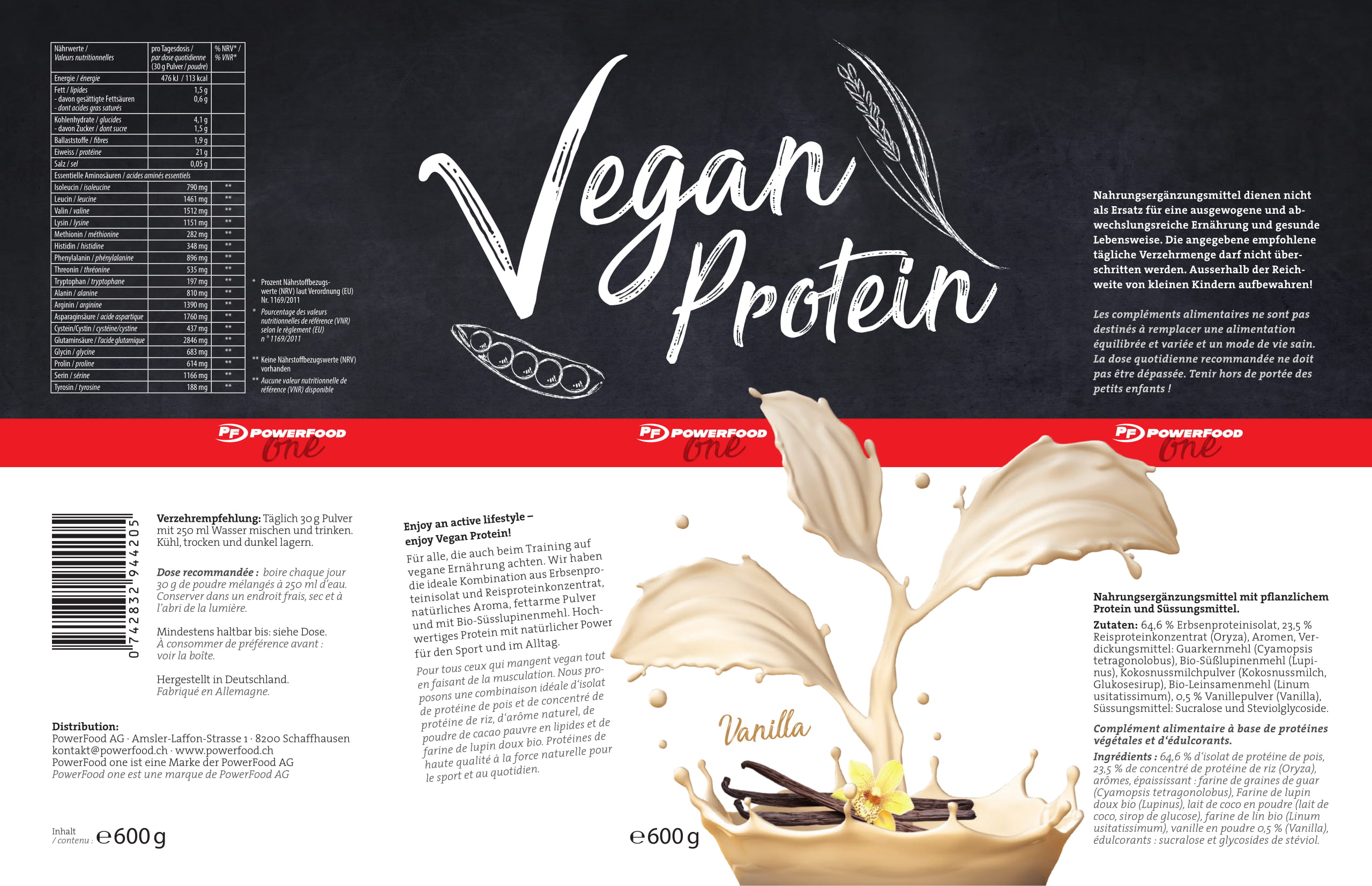 PowerFood One Vegan Protein (600g Dose)