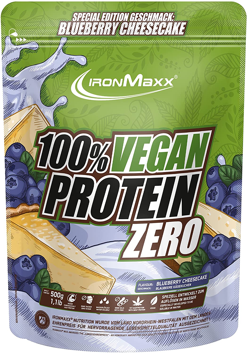 IronMaxx 100% Vegan Protein Zero (500g Beutel)