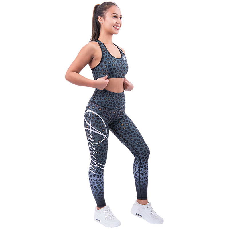 Anarchy Apparel Sports Bra Leopardess Grün-Schwarz