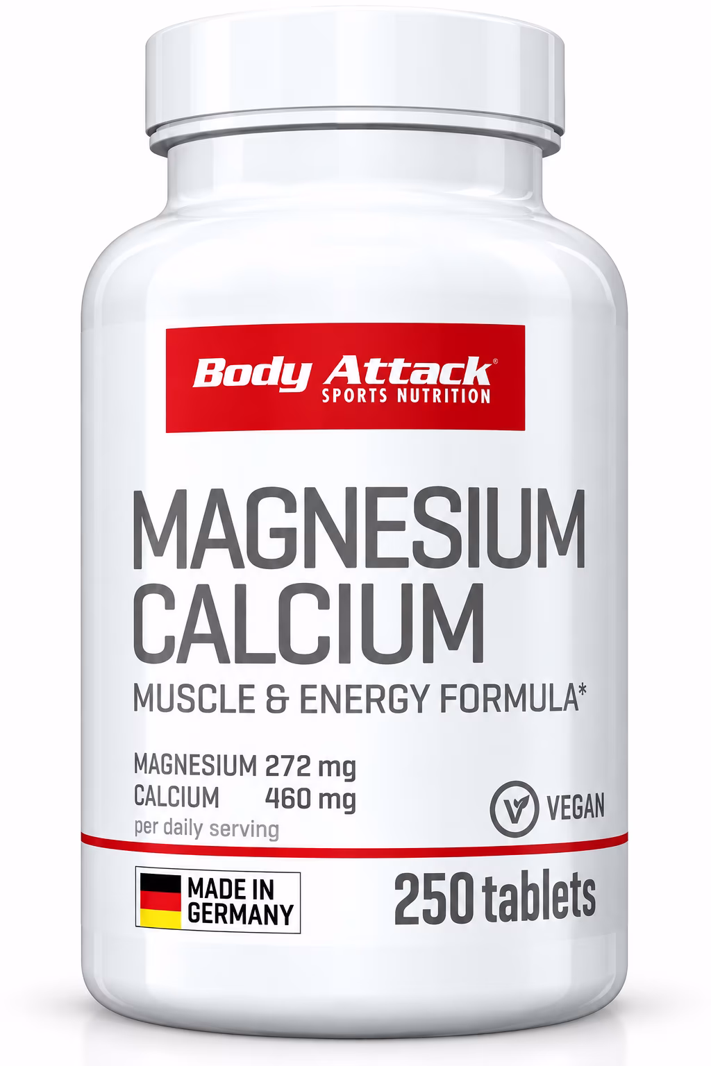 Body Attack Magnesium Calcium (250 Tabs)