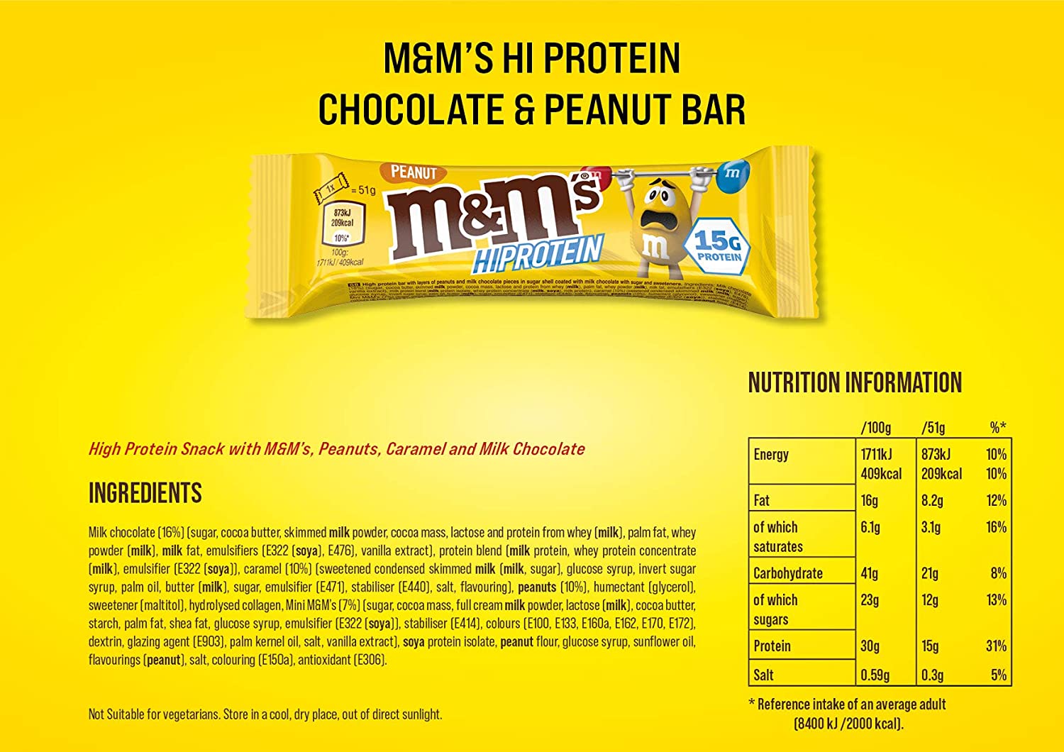 M&Ms HI-Protein Bar (51G)