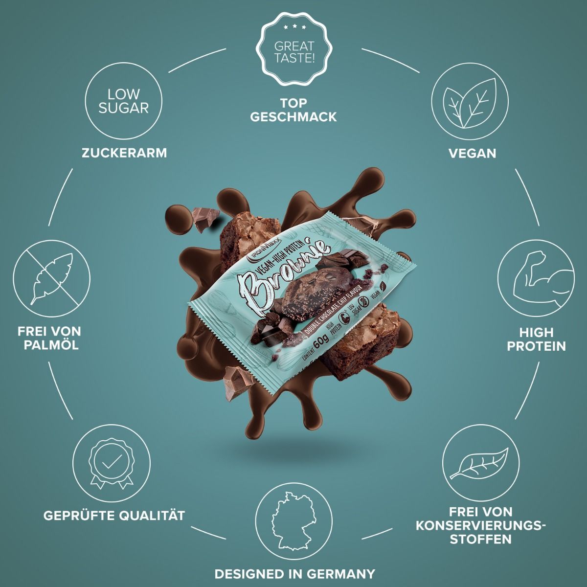 IronMaxx Vegan High Protein Brownie (12 x 60G)