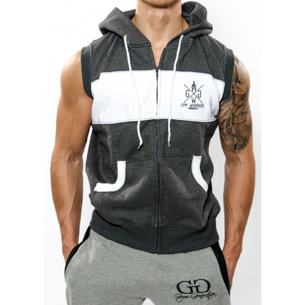 Gym Generation Warriors Sleeveless Hoodie GREY