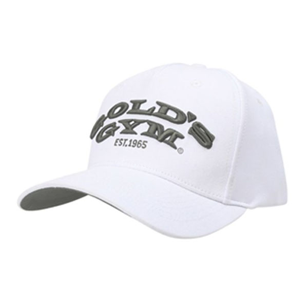 Golds Gym Text Curved Peak Cap White