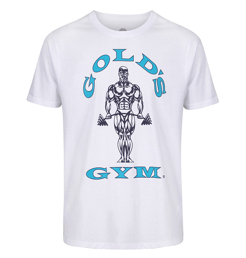 Golds Gym Muscle Joe T-Shirt White/Blue
