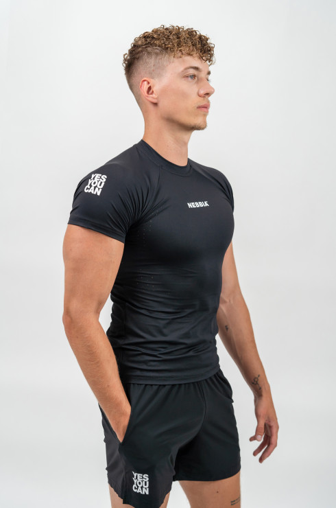 Nebbia Workout Compression T-shirt Performance 339 - black