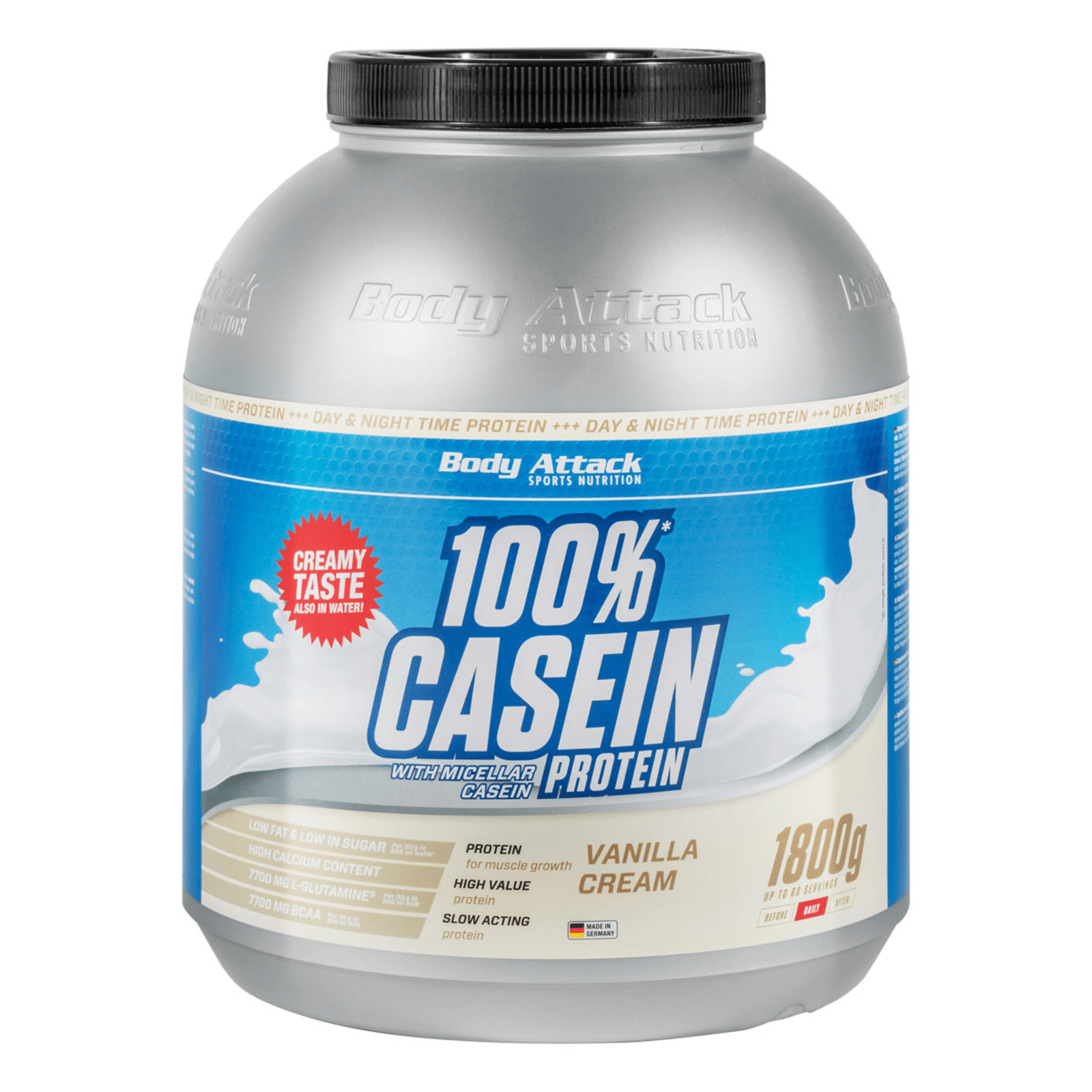 Body Attack 100 % Casein Protein (1800g Dose)