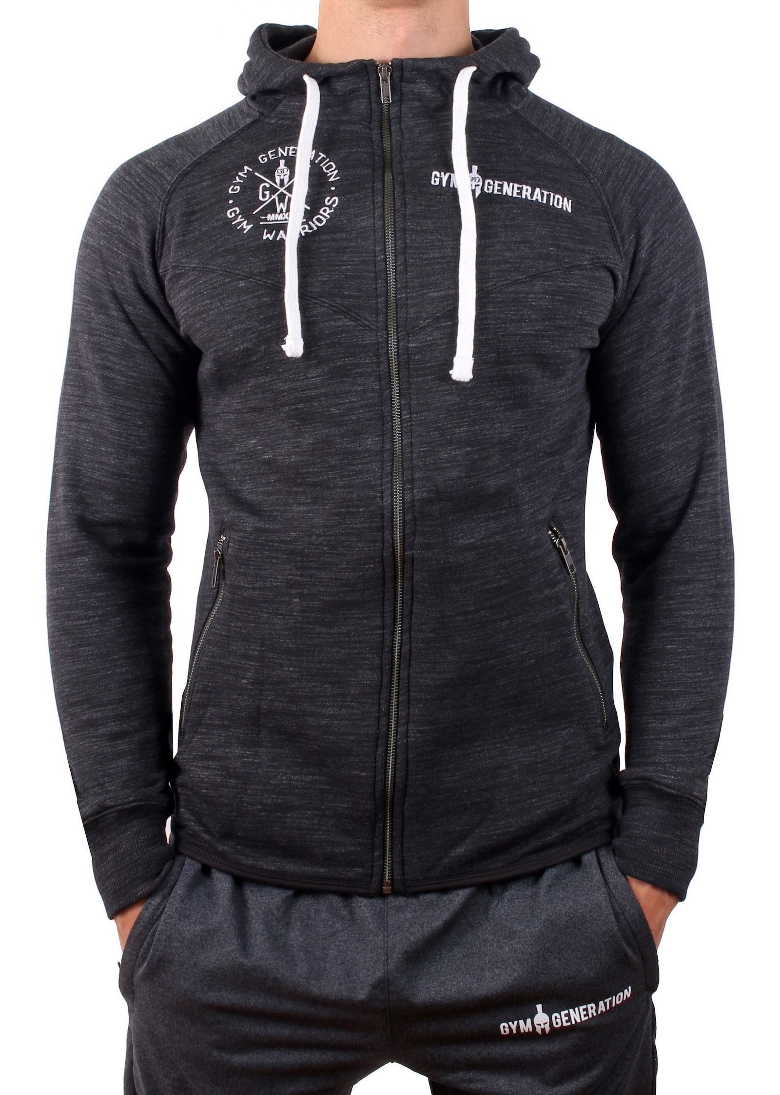 Gym Generation Crew Zip Hoodie - GUNMETAL