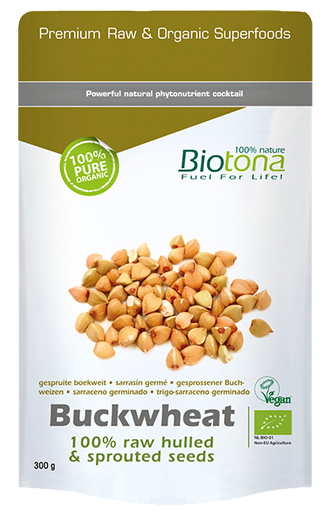 Biotona Buckwheat Raw Hulled & Sproutet Seeds (300g Beutel)