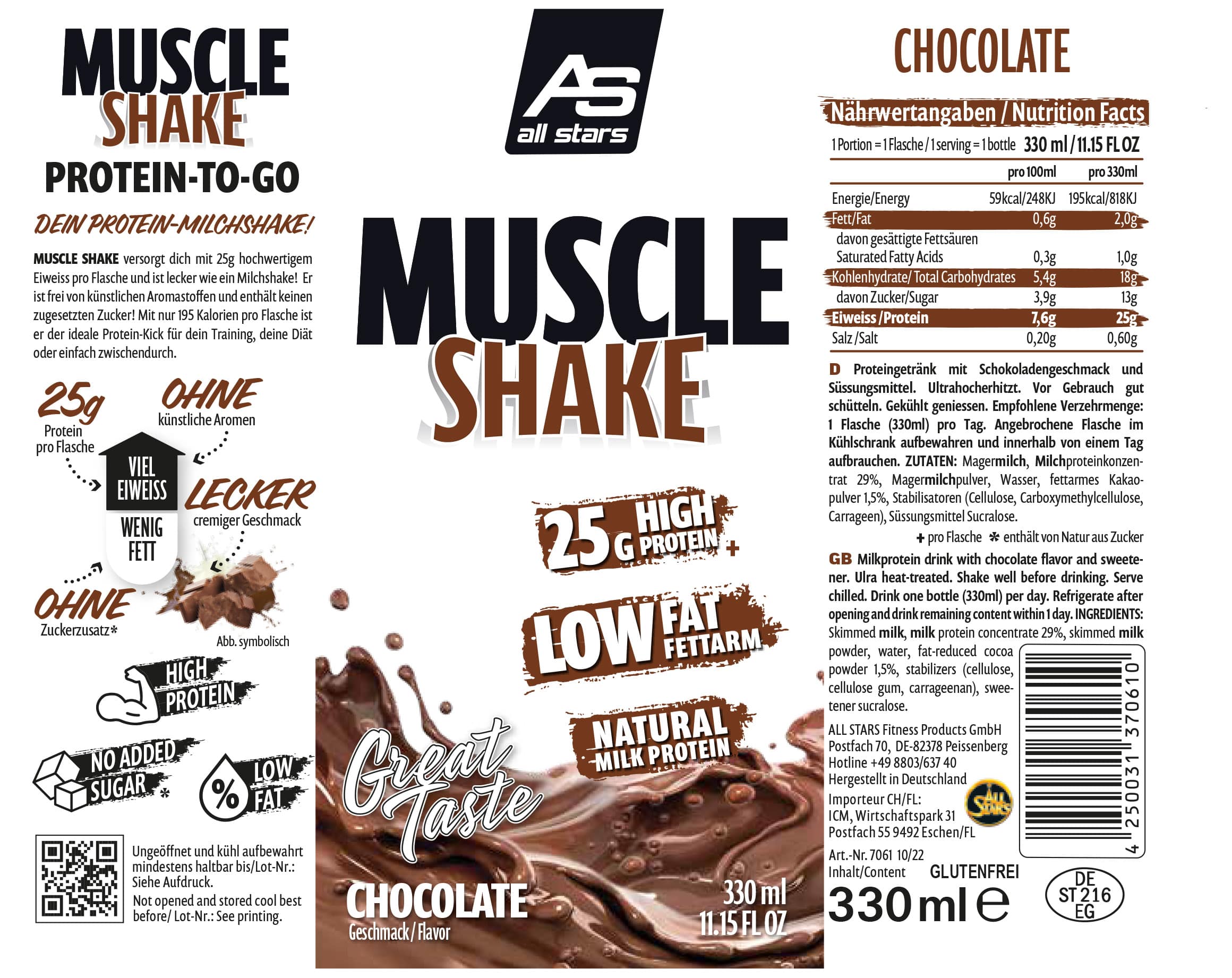All Stars Muscle Shake (12 x 330ml)