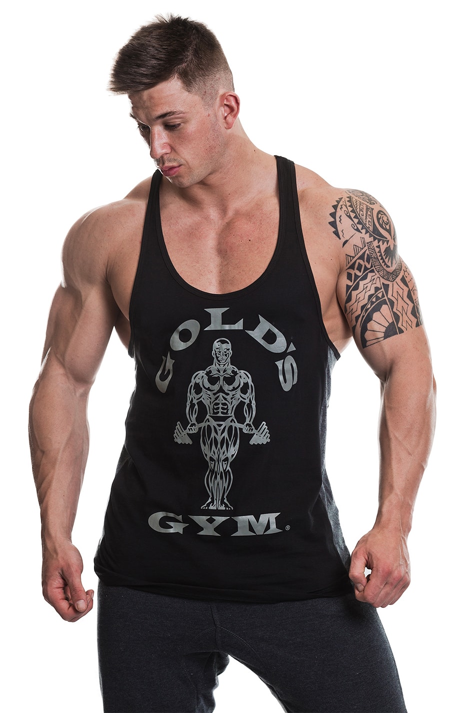 Golds Gym Muscle Joe Tonal Panel Stringer BLACK