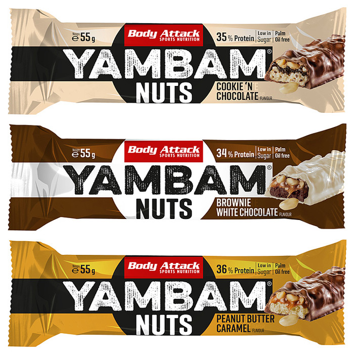 BodyAttack Yam-Bam Nuts Variety Pack (3 x 55G)