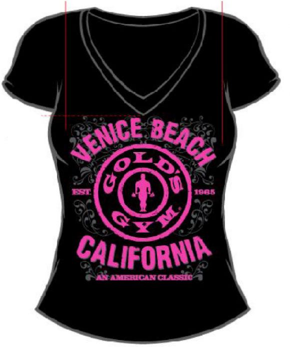 Golds Gym Venice Plate Deep V PINK