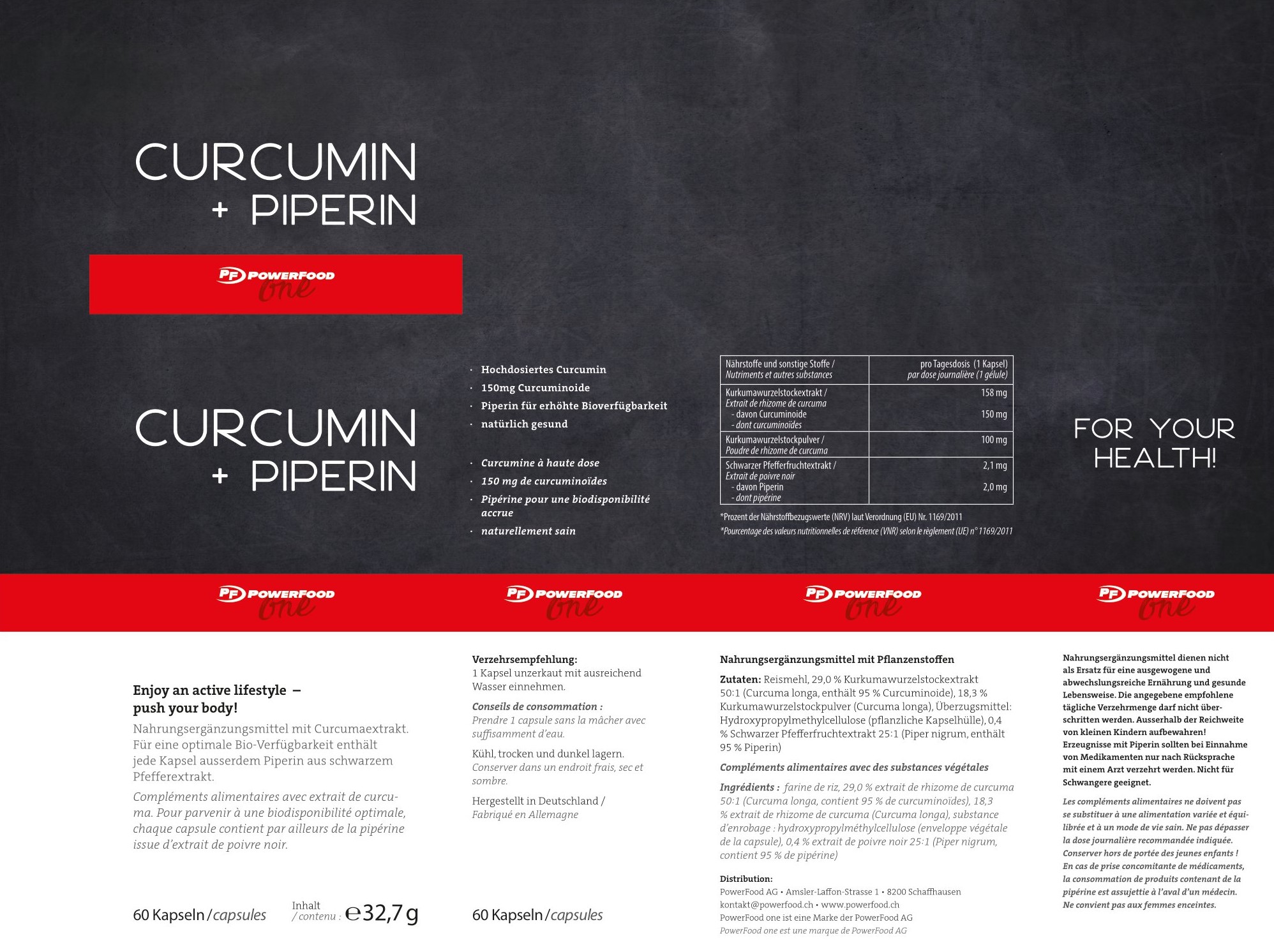 PowerFood One Curcumin + Piperin (60 Caps)