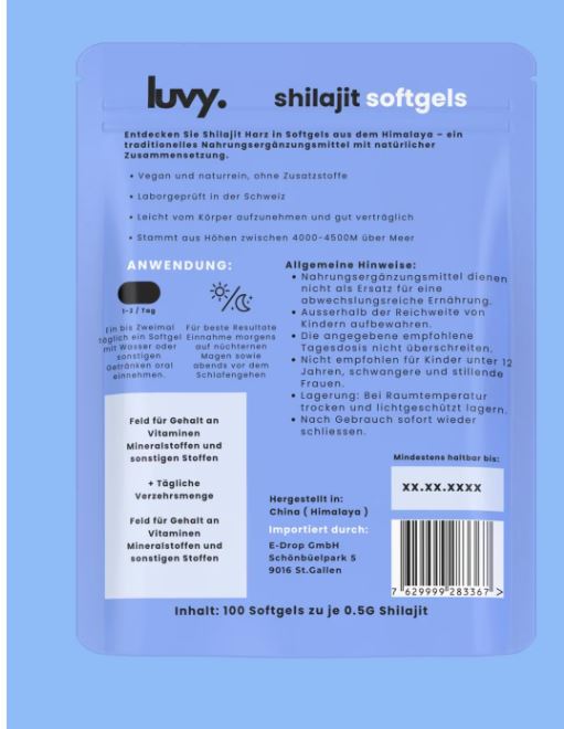 luvy. Shilajit Softgels (100Stk)