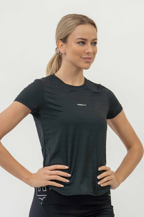 Nebbia Fit Activewear T-Shirt "Airy" with Reflective Logo 438 black