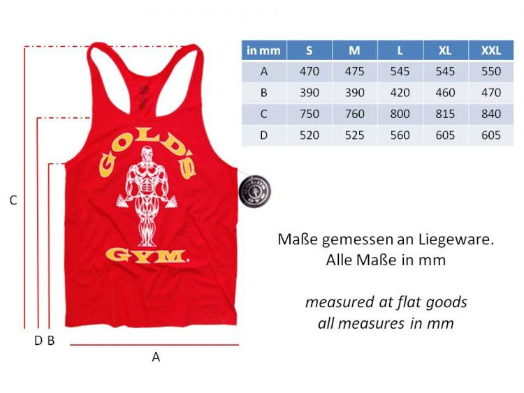 Golds Gym Classic Stringer Tank Top RED