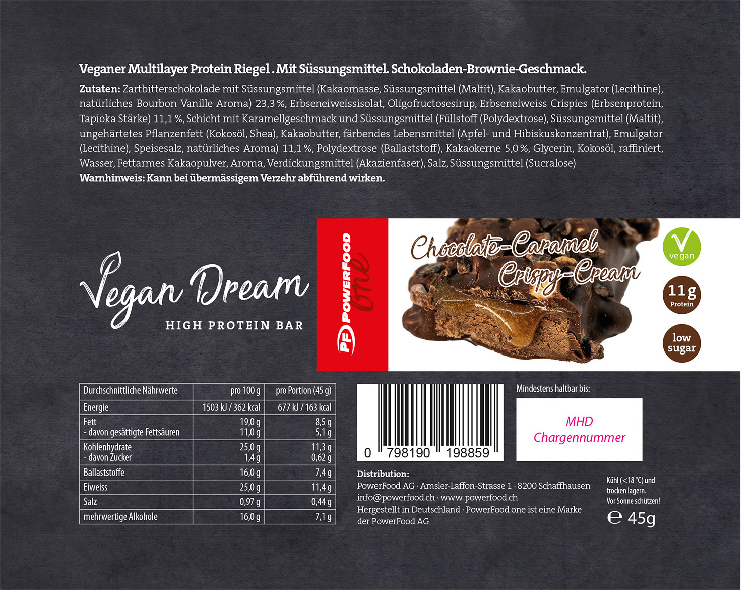 Powerfood One Vegan Dream Bar (18 x 45G)