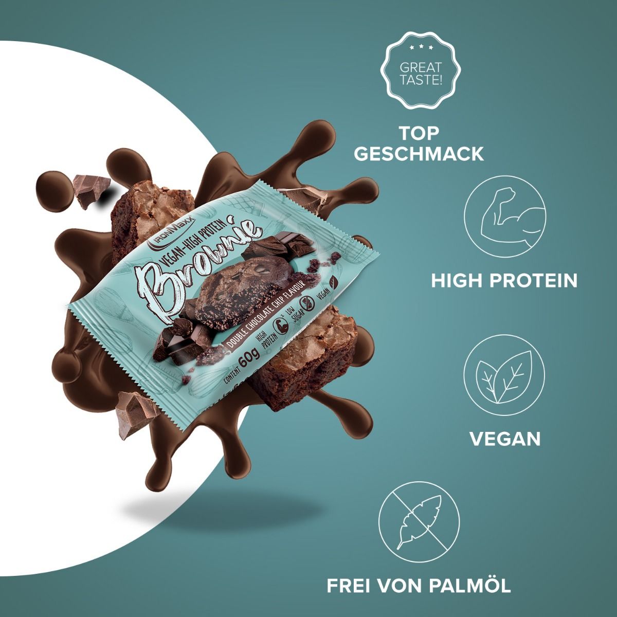 IronMaxx Vegan High Protein Brownie (12 x 60G)