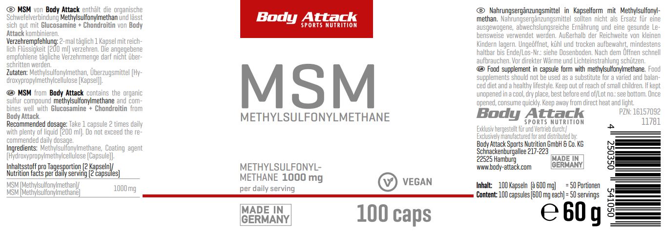 Body Attack MSM (100 Caps)