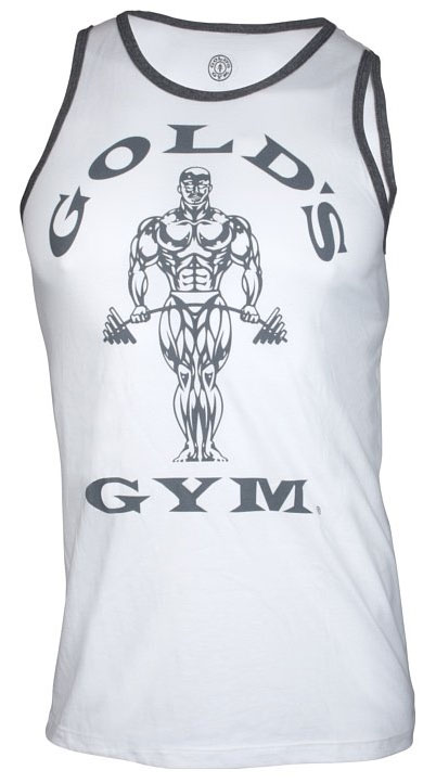 Golds Gym Muscle Joe Contrast Athlete Tank WHITE