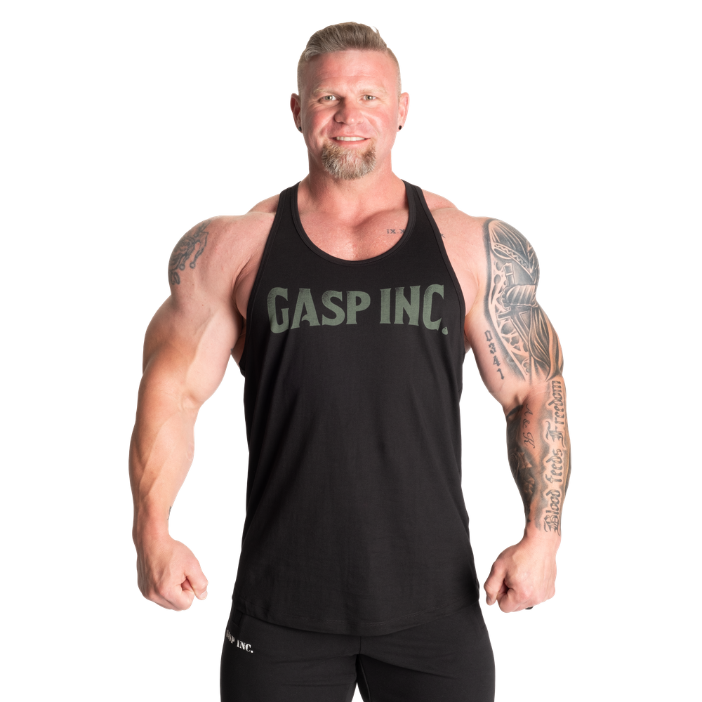 GASP Essential T-Back - Black/Green