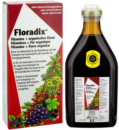 Floradix Vitamine + organisches Eisen (500ml)