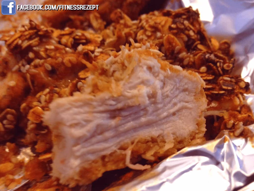 Backofenhähnchen mit knuspriger Barbecue-Kokoskruste Backofenhähnchen mit knuspriger Barbecue-Kokoskruste