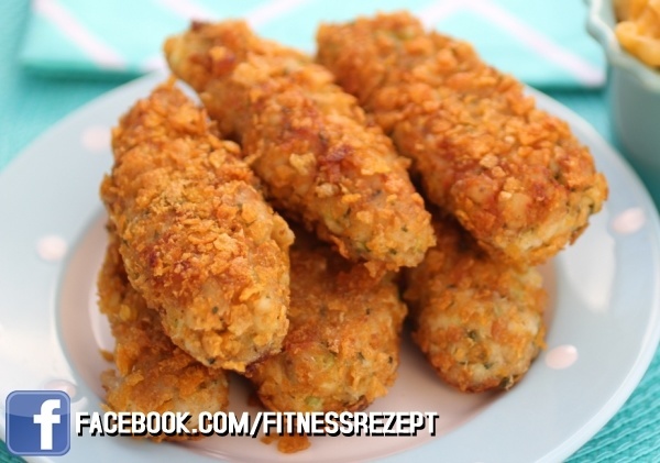 Selbstgemachte Fischstäbchen mit Joghurt-Dip