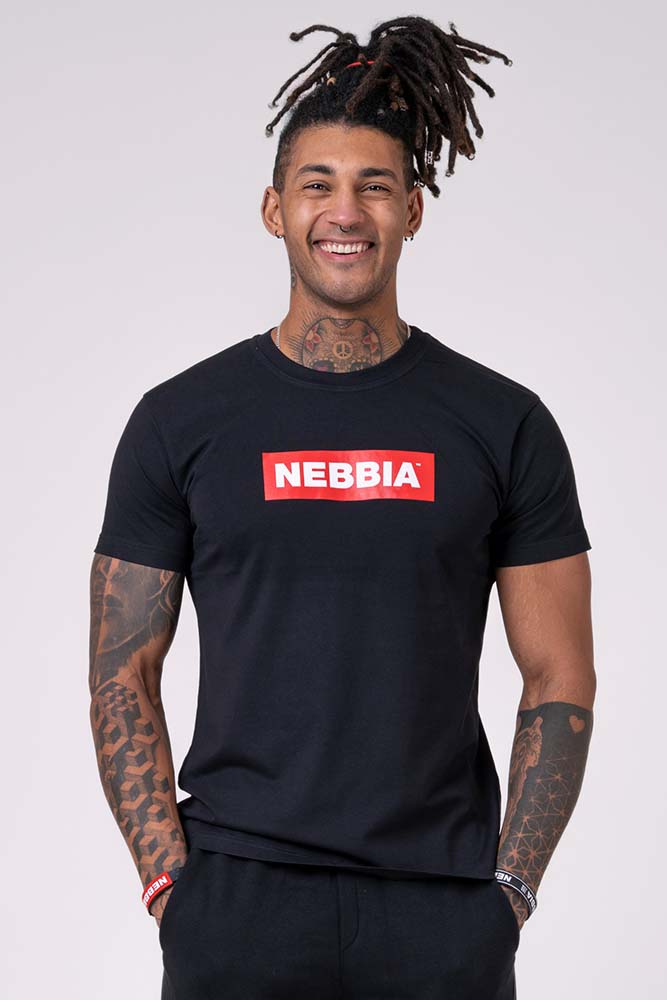 Nebbia Men's Basic T-Shirt 593 Schwarz