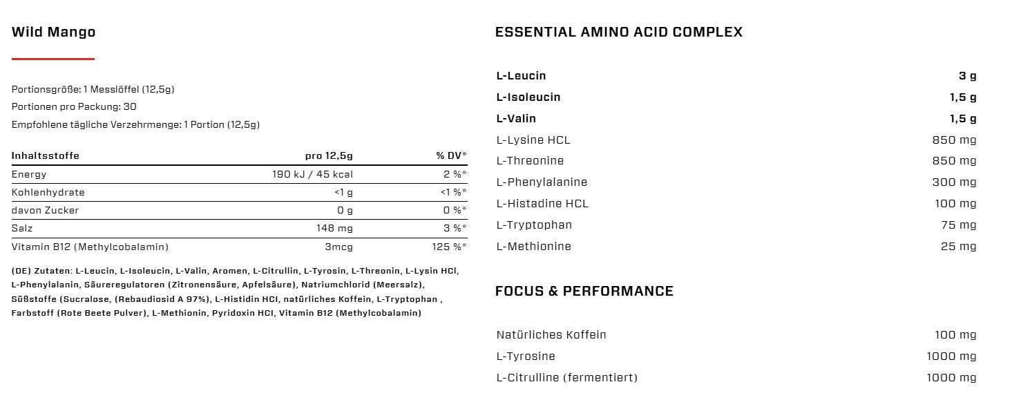 VAST Total Amino Energy (387G Dose)