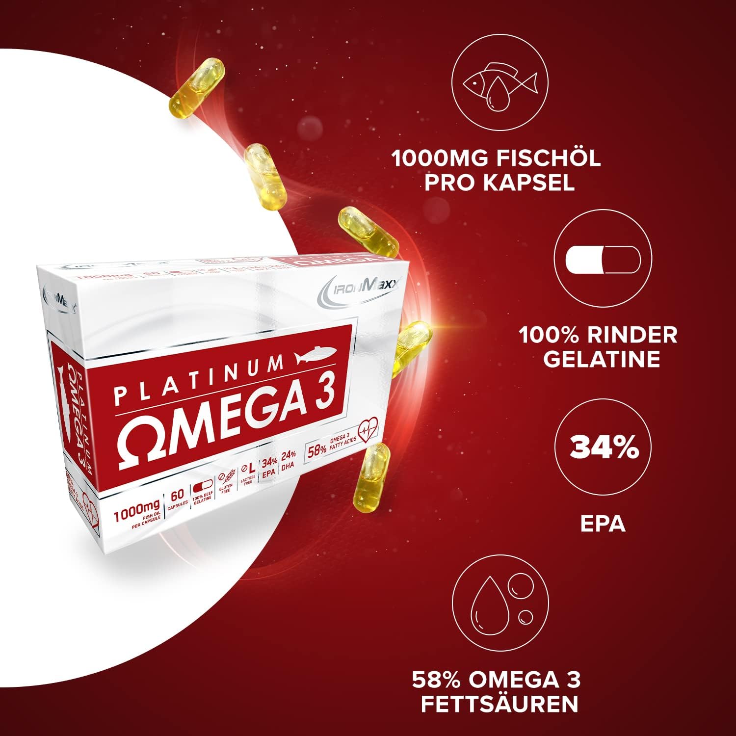 IronMaxx Platinum Omega 3 (60 Caps)