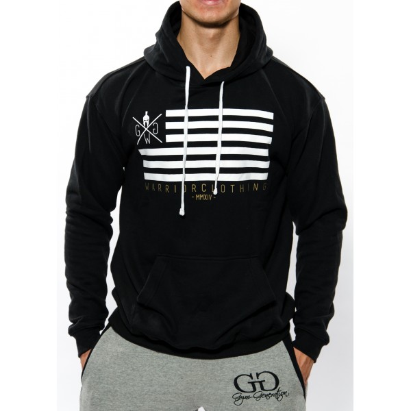 Gym Generation Warriors Flag Hoodie BLACK