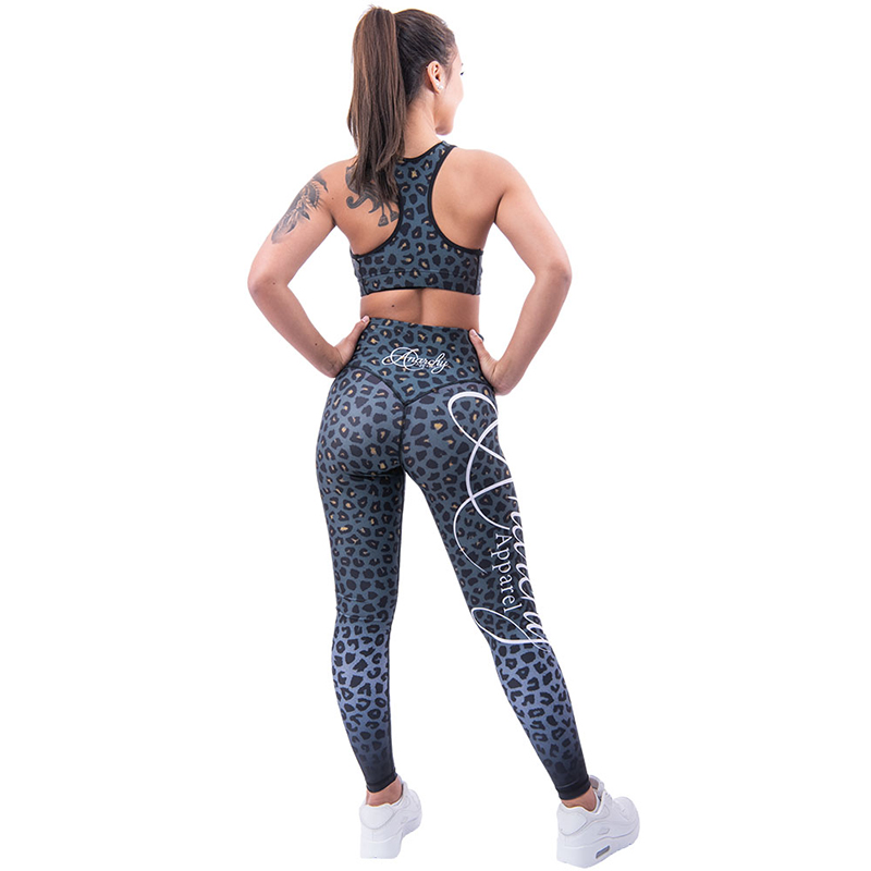 Anarchy Apparel Sports Bra Leopardess Grün-Schwarz