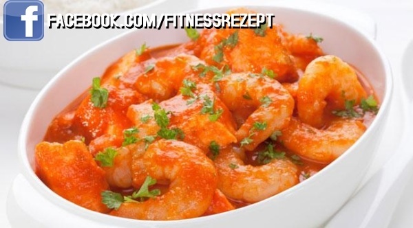 Shrimps in Basilikum-Tomatensauce