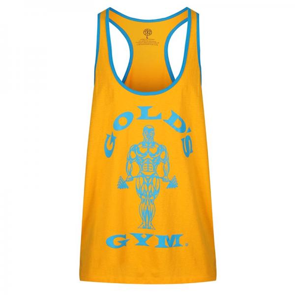Golds Gym Muscle Joe Contrast Stringer Tank Gold / Turquoise