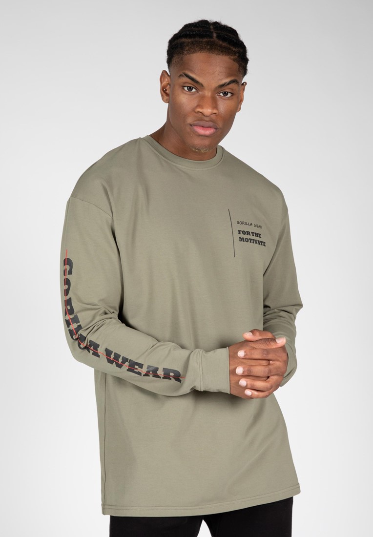 Gorilla Wear Boise Oversized Long Sleeve Army Green