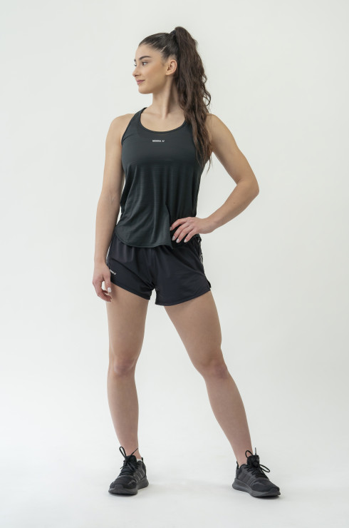 Nebbia Fit Activewear Tank Top "Airy" with Reflective Logo 439 black
