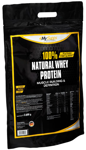 MySupps 100% Natural Whey Protein (WPC) (2000g Beutel)