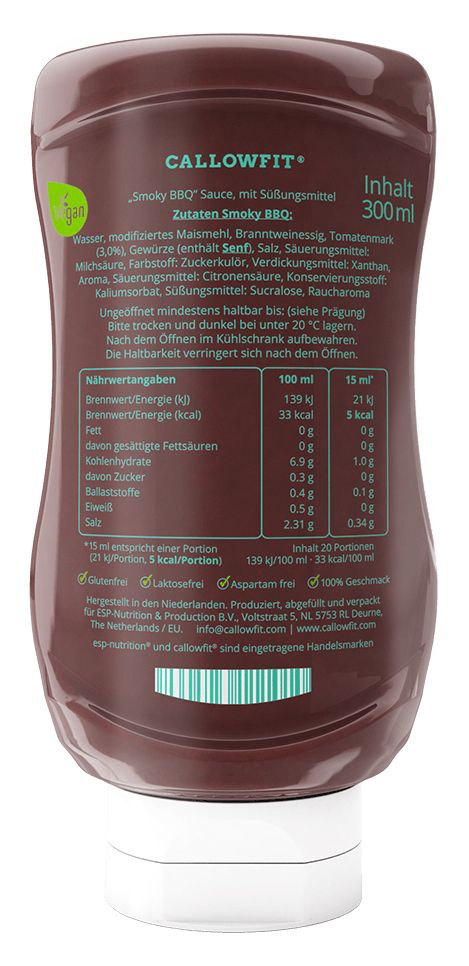 Callowfit Smoky BBQ Sauce (300ml)