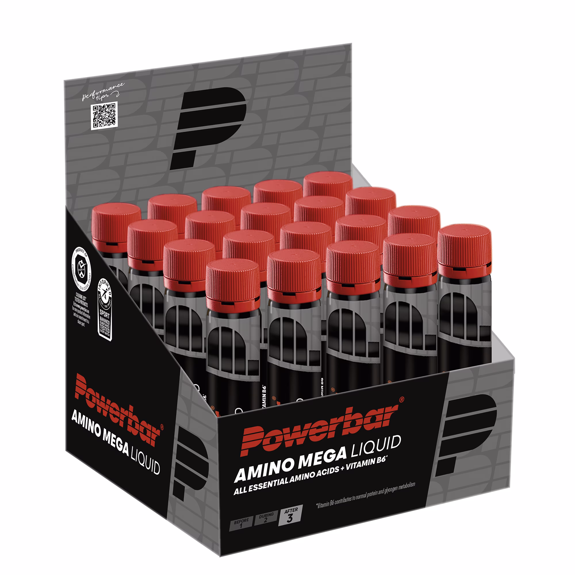 PowerBar Amino Mega Liquid (20 x 25ml Ampulle) PowerBar Amino Mega Liquid (20 x 25ml Ampulle)