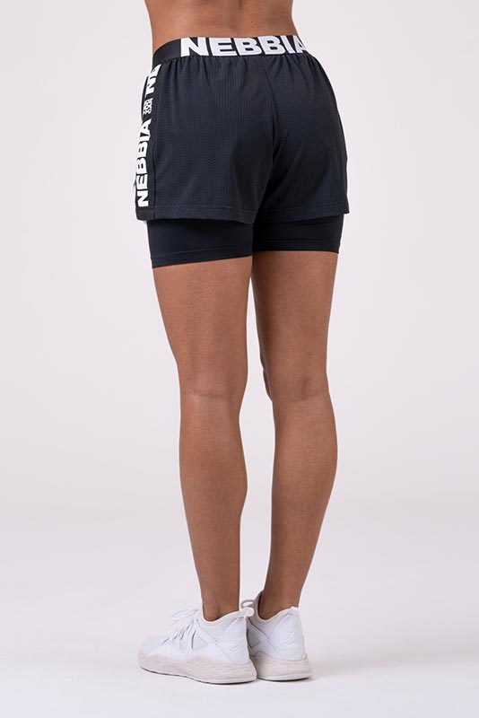 Nebbia Fast & Furious Double Layer Shorts 527 Black