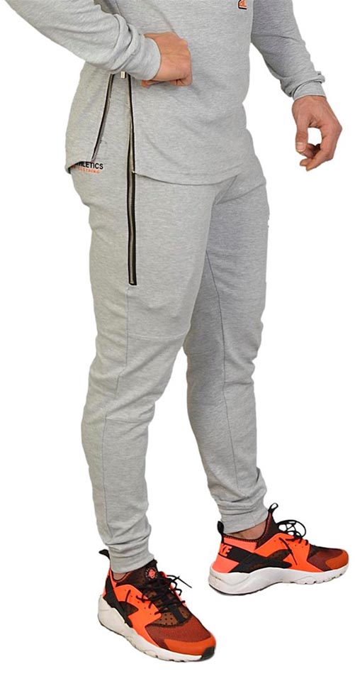 Big Sam Stilya Slim Fit Zipper Pants Grey 1114