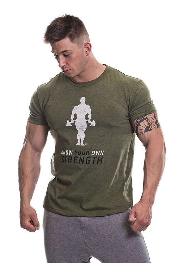 Golds Gym Premium Crew Neck T-Shirt ARMY GREEN