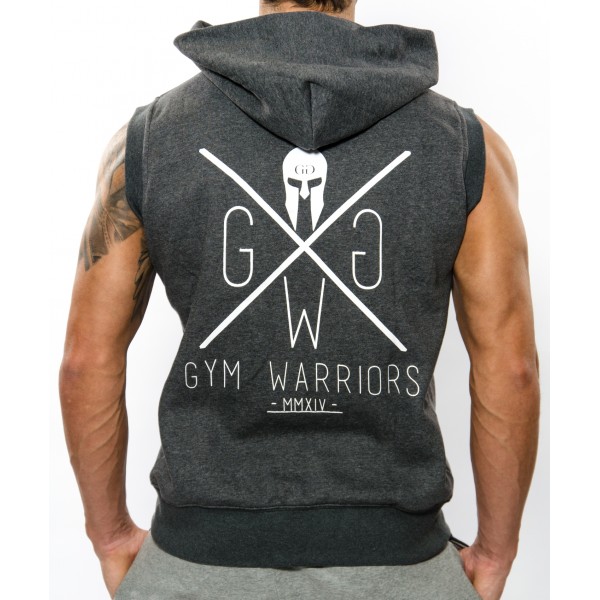 Gym Generation Warriors Sleeveless Hoodie GREY