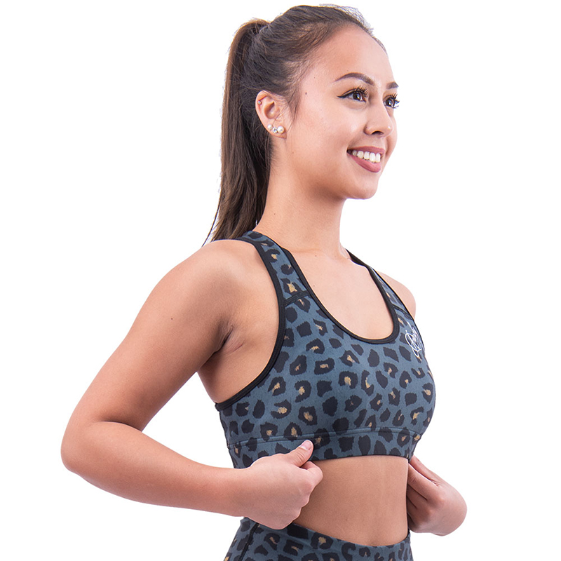 Anarchy Apparel Sports Bra Leopardess Grün-Schwarz