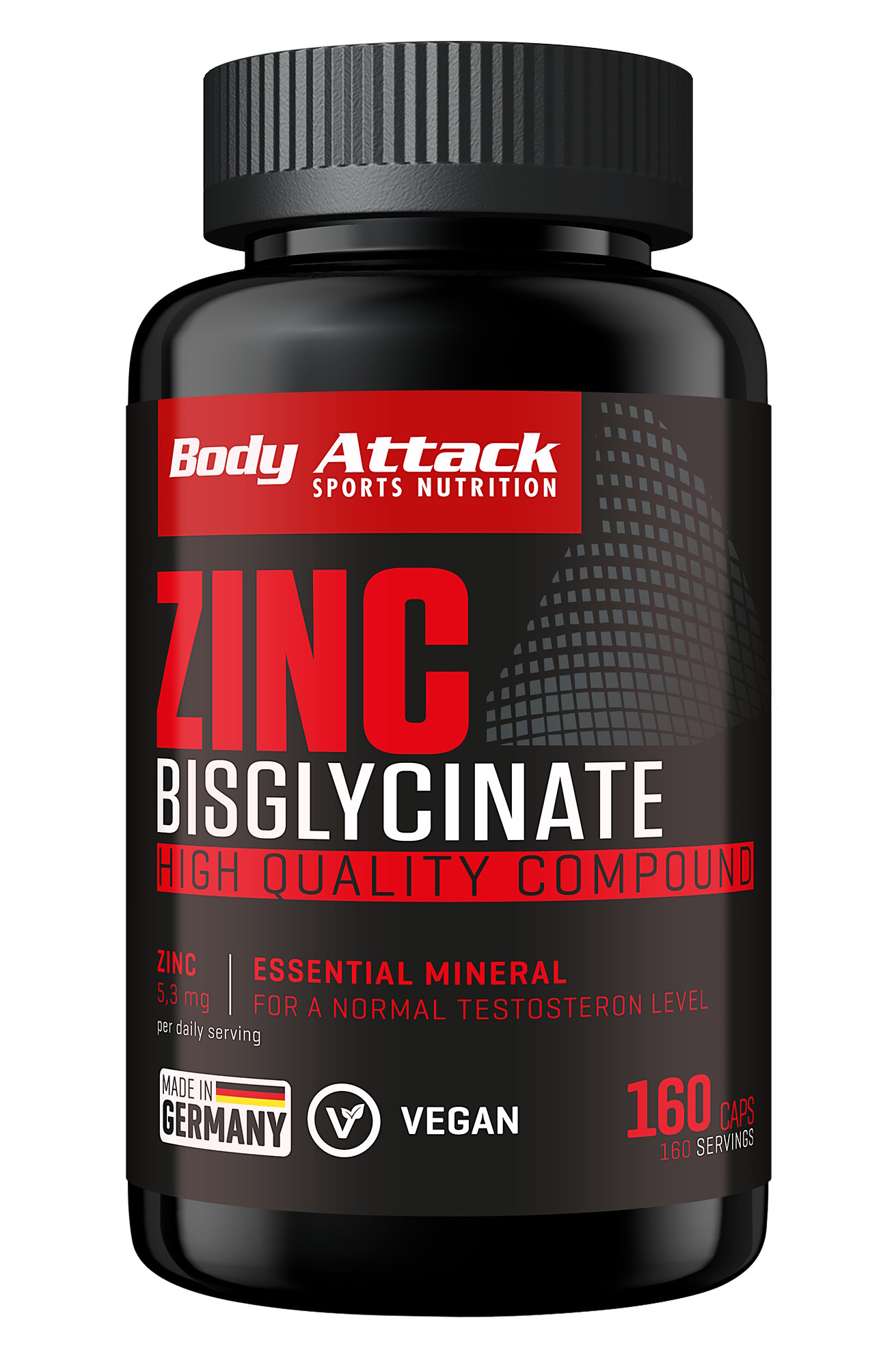 Body Attack Zink Bisglycinate (160 Caps)