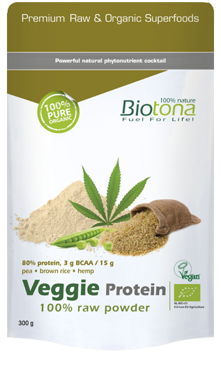 Biotona Veggie Protein 100% Raw Powder (300g Beutel)