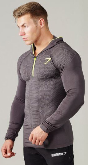 GymShark Onyx Zip Hoodie CHARCOAL