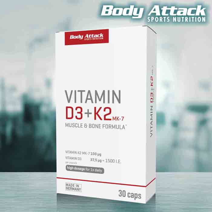 Body Attack Vitamin D3 + K2 (30 Caps)